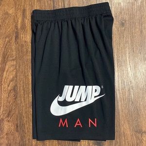 Nike Jordan Jump Man Boys Black/Red/White Athletic Shorts Sz L